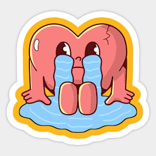 CRY , Vintage Character Cartoon Sticker